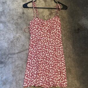 Reformation Red and White Floral Dress